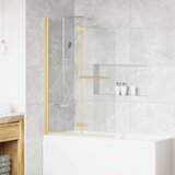 vidaXL Obloga za tuš Zlata 95 x 140 cm ESG steklo in aluminij | Shoptok.si