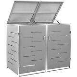 vidaXL Spremište za dvije kante za smeće 138 x 77,5 x 115,5 cm čelično | shoptok.hr