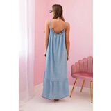 Kesi Włoski Women's dress with straps with a frill light denim | Shoptok.si