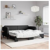 vidaXL Izvlečna dnevna postelja temno črna 80x200 cm blago Cene