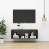 vidaXL Stenska TV omarica visok sijaj siva 37x37x107 cm iverna plošča Cene