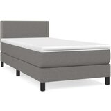  Box spring postelja z vzmetnico temno siva 100x200 cm blago, (20724822) | Shoptok.si