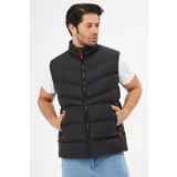 D1fference Men's Lined Water And Windproof Black Puffer Vest