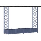 vidaXL Povišeni krevet s mrežom i krovom Siva 203 x 40 x 121 cm PP - Siva 203 x 40 x 123 cm s ravnim krovom (2 bočna mreža) | shoptok.hr