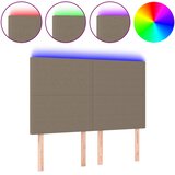  LED uzglavlje smeđesivo 144x5x118/128 cm od tkanine | shoptok.hr