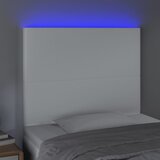  LED uzglavlje bijelo 80x5x118/128 cm od umjetne kože | shoptok.hr
