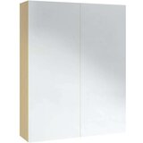vidaXL Kopalniška omarica z ogledalom 60x15x75 cm MDF bela in hrast | Shoptok.si