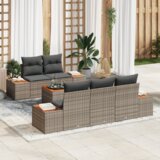 vidaXL set od 6 komada vrtnih kauča s jastučićima sivi poli ratan akacija | shoptok.hr