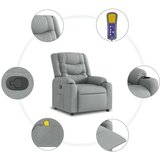 vidaXL Masažni naslanjač svetlo siv, blago | Shoptok.si