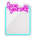 TF1 Love Yourself Barvito neonsko LED ogledalo svetlo modro in roza, (5000279449)