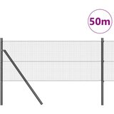 vidaXL varjena žična ograja s 13 stebri siva 0.4x50 m jeklo | Shoptok.si