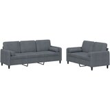  2-dijelni set sofa s jastucima tamnosivi baršunasti | shoptok.hr
