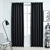  Zavjese za zamračivanje s kukama 2 kom crne 140 x 175 cm | shoptok.hr