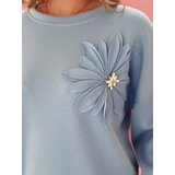 DStreet Bluza damska one size oversize FLORINE błękitna | shoptok.hr