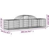  Obokane gabion košare 8 kosov 200x50x40/60 cm pocinkano železo, (20758267) | Shoptok.si