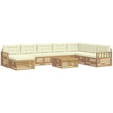 vidaXL Zunanja garnitura za sedenje z blazino 9 pcs Bela in krem, (5000282499) | Shoptok.si