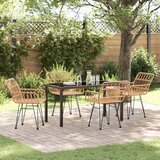  Vrtni set za objed 5 pcs Smeđa Čelik s prahom premazan | shoptok.hr