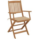 Maison Chic Zložljivi Vrtni Stoli - Stol za vrti 4 kosi z blazinami trden akacijev les JS2924, (21875699) Cene