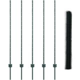  stebri 5 kosov U-kanal Zelena 140 cm Jeklo, heksagonalna ograja Zelena 1,4x10 m Jeklo | Shoptok.si