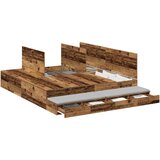  Postelja za shranjevanje Stari les 200x200 cm, (22103265) | Shoptok.si