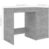  Radni stol siva boja betona 140 x 50 x 76 cm od iverice | shoptok.hr