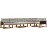 vidaXL Zunanja garnitura za sedenje 6 pcs Naravna in svetlo siva, (5000281371) Cene