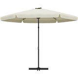 Vanjski suncobran s čeličnim stupom 300 cm pješčano bijeli | shoptok.hr