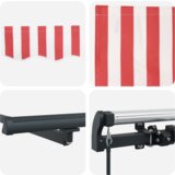 Ručna Uvlačiva Tenda Crvena i Bijela Pruga 600x300 cm | shoptok.hr