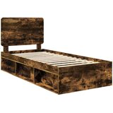  Krevetna konstrukcija s uzglavljem Dimljeni hrast 100 x 200 cm | shoptok.hr