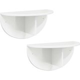  Stenska polica 2 pcs Visok sijaj bela 48 x 24 x 24 cm, (5000200900) | Shoptok.si