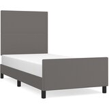 The Living Store Posteljni okvir z vzglavjem siv 80x200 cm umetno usnje - Posteljni Okvir Z Vzglavjem, (21530003) | Shoptok.si