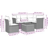  6-dijelni set vrtnih sofa s jastucima bež od poliratana | shoptok.hr