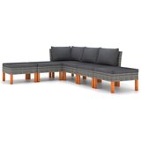 Maison Chic Seti vrtnega pohištva - Vrtna garnitura - Vrtni pohištvo set 6-delna z blazinami poli ratan siva, (21804675) | Shoptok.si
