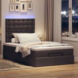 vidaXL Otomanski posteljni okvir z vzmetnico rjav 120x200 cm blago | Shoptok.si