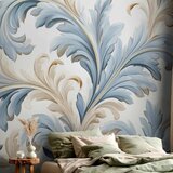  Foto tapeta - Baroque Ornaments in Light Cream-Blue Hues 150x105 Premium | shoptok.hr