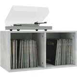  Kutija za pohranu vinilnih ploča boja betona 71x34x36 cm drvena | shoptok.hr