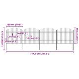  Vrtna ograda s vrhom koplja Čelik 714,5 x 175 cm Crna | Eponuda.com