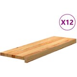 vidaXL podloge za stopnice 12 kosov rjave 80x30x2 cm trdna hrastovina Cene