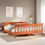  Krevet s regalom za knjige bez madraca 200x200 cm od borovine | shoptok.hr
