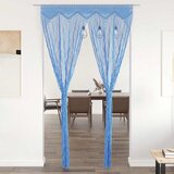  Zavjesa s makrameom plava 140 x 240 cm pamučna | shoptok.hr