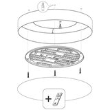 Eglo Romao 3 plafonjera/1, led, 40w, prečnik 570, sa daljinskim, dimabilna, sivo/bela | Eponuda.com