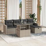  6-dijelni set vrtnih sofa od poliratana s jastucima svjetlosivi | shoptok.hr