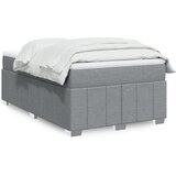 vidaXL Box spring postelja z vzmetnico svetlo siva 120x200 cm blago | Shoptok.si