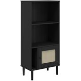  Regal za knjige SENJA izgled ratana crni 60x35x130 cm borovina | shoptok.hr