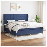  Krevet s oprugama i madracem plavi 200 x 200 cm od tkanine | shoptok.hr