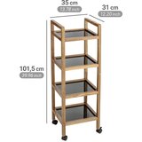Wenko Crna/u prirodnoj boji kupaonska polica od masivnog bagrema 35x101,5 cm Fondi – | shoptok.hr