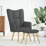  Stolica za opuštanje s tabureom od tkanine tamnosiva | shoptok.hr