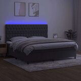  Box spring s madracem LED tamnosivi 200x200 cm baršun | shoptok.hr