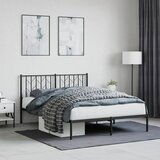 vidaXL Metalni okvir za krevet s uzglavljem crni 140x190 cm Cijene