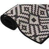  Vanjski tepih ravnog tkanja 100 x 200 cm crne pruge | Eponuda.com